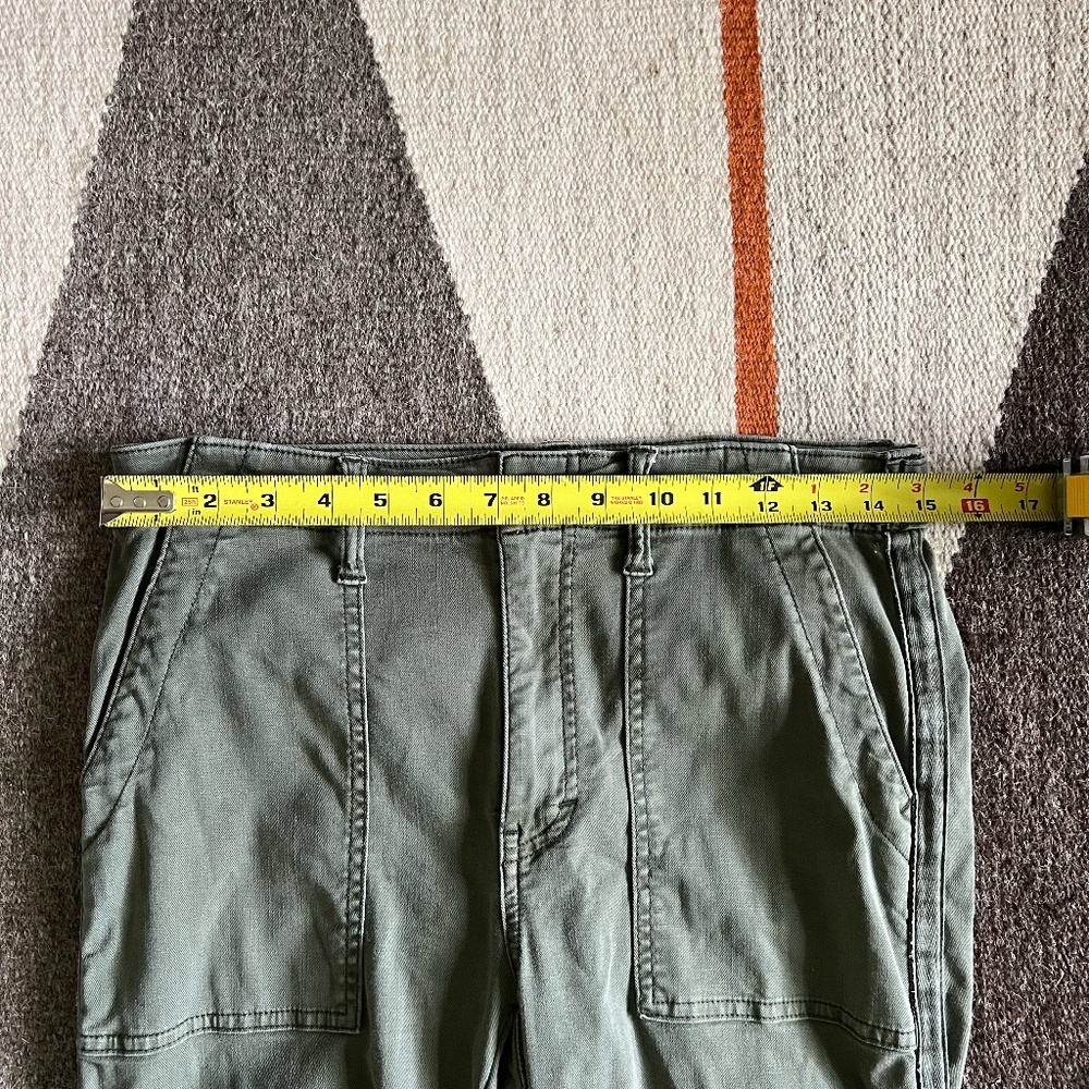 Pistola Mara Straight Leg Utility Cropped Pants in Olive Green Size 27 - Picture 6 of 8